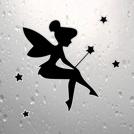 Tinkerbell Fairy Vinyl Stickers 2Pack - 0105 - Add magic to light switches, outlets, or any surface. Ideal for home decor, bedrooms, nursery, waterbottles, etc. Transform ordinary into enchanting. (2)