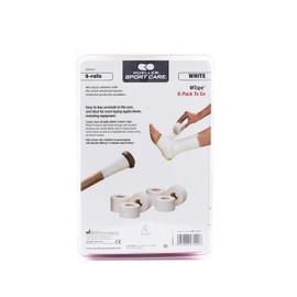 MUELLER Sports Medicine MTape Rolls To Go, Quality Athletic Tape, Easy to Tear for Fast & Effective Taping, 1.5" x 10 Yards Per Roll, 6 Rolls, White