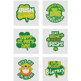 Fun Express 216 PC | St. Patrick’s Day Tattoos | Assorted Styles | Bulk St. Patrick's Day Party Favors