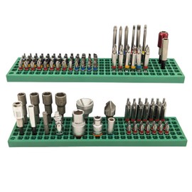FREE ZONE - Bit Organizer Set (Green) | 158 Hole Bit Storage | 1/4 Inch Hex Bit & Drive Bit Adapter Storage | Screwdriver Bit Organizer | Toolbox Organizer | Tools are Not Included