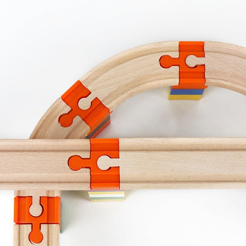 EYVRPAU 20 x rail connectors, wooden railway connectors, universal fit