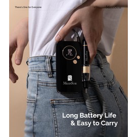 MelodySusie MelodySusie Professional 35000 RPM SM200F Nail Drill, Portable Rechargeable Electric Nail File,Cordless Nail E File for Acrylic Nails Gel Polish Removing, Efile Nail Kit for Manicure Salon Home, Black