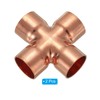 PATIKIL 7/8"(22.3mm) Copper Cross Pipe Fitting, 4 Way Welding Copper