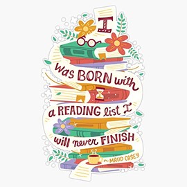 Reading list Bumper Sticker Vinyl Decal 5 inches