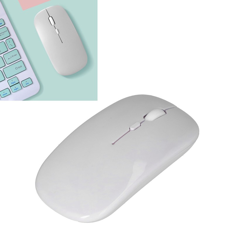 Wireless Mouse Rechargeable DualMode 2.4G Ergonomic Mute Optical Computer Accessories(White