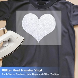 Zocipro Glitter Plotter Film Textile, 30 cm x 1 m, 3D Puff Flock Film Plotter Textile, Heat Transfer Vinyl Flex Film, Glitter Film, Iron-On Film for Textiles, Transfer Film for Iron-On DIY T-Shirt