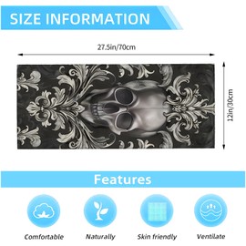 coedoaes Gothic Hand Towels 2PCS Decor Handtowel,Goth Kitchen Dish Towel Set,Soft Absorbent,Polyester,14.5" X 28",Daily Decoration,for Bathroom Bath Spa (Horror Dark Skull)