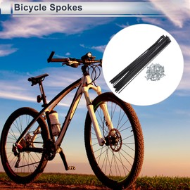 RATCHROLL 1 Set Universal Bicycle Spokes 13G 273mm Length Bike Wheel Spokes Nipple Black 45 Steel