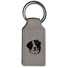 Bernese Mountain Dog Keyring, Bernese Mountain Dog Keychain (Gray)
