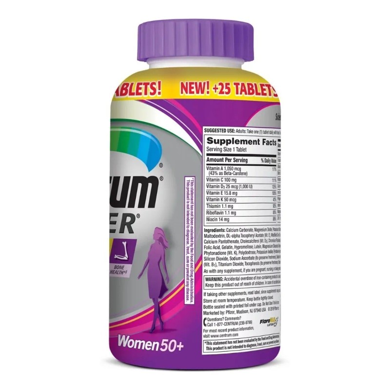 Multivitaminico Centrum Silver 50+ Mujer 275 Tabletas Bg S6