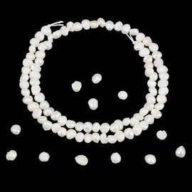 nbeads 1 Strand Approx. 108 Pieces Natural Cultured Freshwater Pearls, 2.5 mm Oval/Double-Sided Polished Shell Colour Freshwater Pearl Loose Cultured Pearls Charms Beads for Earrings Jewellery Making