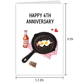 Funny Pun Iron Anniversary Card, Humorous 6 Year Wedding Anniversary Card, Happy 6th Anniversary Card, So Hot for You