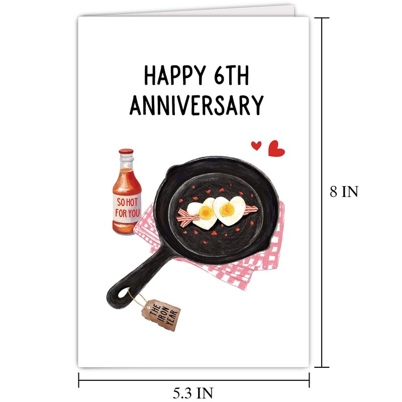 Funny Pun Iron Anniversary Card, Humorous 6 Year Wedding Anniversary
