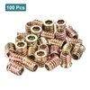 sourcing map 100Pcs Threaded Inserts, M8-1.25x17 Zinc Alloy Hex Socket