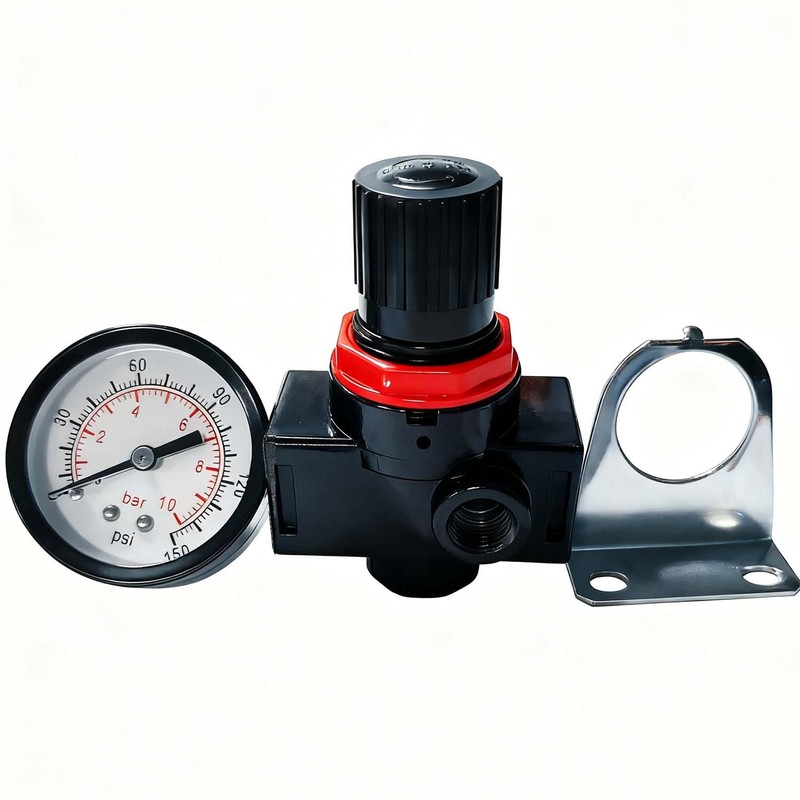 YSIL Air Compressor Pressure Regulator With Bracket and Gauge Female
