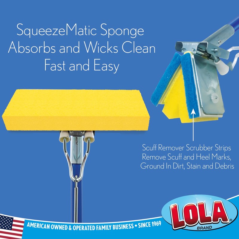 Lola Products Squeeze Matic Butterfly Sponge Mop Refill, 9", Replacement
