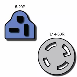 Iron Box NEMA 5-20P to L14-30R Plug Adapter - 20A/125V, 12 AWG - Iron Box # IBX-5184 - 20 ft