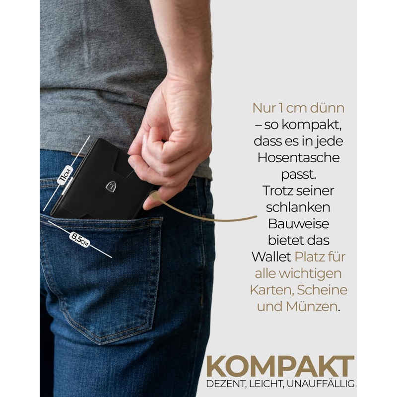 Lederhand iSlim Wallet - Smooth Leather Wallet with Money Clip
