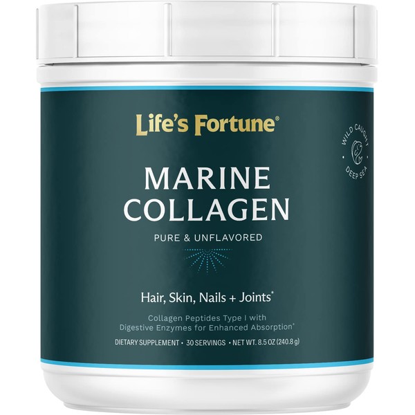 Premium Marine Collagen Powder Peptides (Types 1 & 3) | Wild Caught Hydrolyzed Fish Collagen for Maximum Absorption & Benefits | Keto Amino Acid Protein Powder for Hair Nail Skin Joint Health