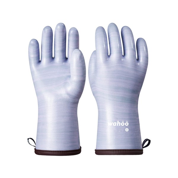 Wahoo Liquid Silicone Smoker Oven Gloves, Food-Contact Grade, Heat Resistant Gloves for Cooking, Grilling, Baking, Purple, L/9