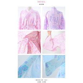 [Yone7] Wazarashi Gauze Sleepwear for Women, Double Layer, 100% Cotton, Sleepwear, Pajamas, Yukata, Ryokan, Nursing Care, Women, purple