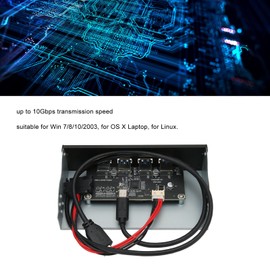 USB 3.2 Front Panel, 4 Ports 5.25inch Internal Optical Drive Front Panel USB Hub, Up to 10Gbps, for Win 7/8/10/2003, for OS X Laptop, for Linux (Optical Drive 4USB Type E)