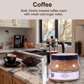 Coffee Body Scrub (8 Ounce) - Natural Fragrance - Smooths & Refreshes With Natural Exfoliation with an Aromatic Robust Scent