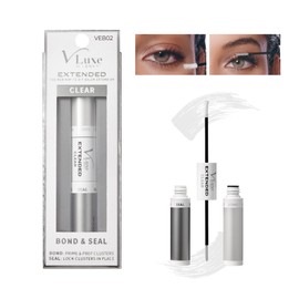 i•ENVY Extended Clear Bond & Seal for False Lash Clusters & Strip Lash, Dual-Ended Lash Glue Adhesive for Light & Clean Extension, Non-Damaging & Residue Free, All Day Wear with Biotin & Vitamin E