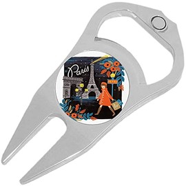 NewCharms Paris Golf Ball Marker Divot Repair Tool Bottle Opener