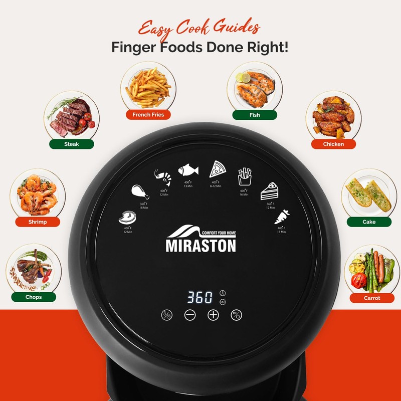 MIRASTON 2.8QT Digital Air Fryer, Space-Saving Mini Personal Air Fryers,