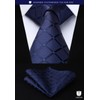HISDERN TA3-01S Set of 3 Neckties and Pocket Squares, Luxury