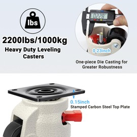 W B D WEIBIDA Leveling Casters Heavy Duty with Upgraded Ratchet Handle Design, 360 Degree Swivel Castor Wheels, Adjustable Casters with Feet for Workbench, Machine, Total Capacity 2200 Lbs (4 Pack)