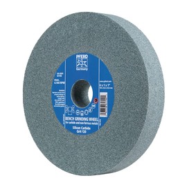PFERD Bench Grinding Wheel Carbide Type | 6x1x1 inch, vitrified Bond, Silicon Carbide, grit Size 120 | 61790 - for use on Hard Materials, Included bushings 3/4, 5/8, 1/2 inch