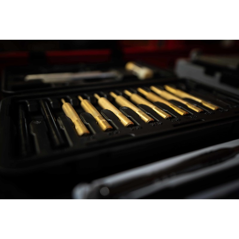 Wheeler Hammer and Punch Set with Punches, Brass/Polymer Hammer, Storage