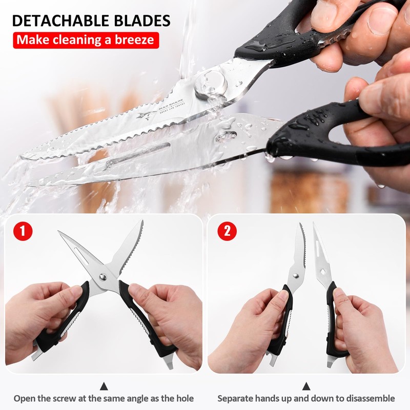 Kitchen Scissors All Purpose Kitchen Shears Come Apart,Stainless Steel Utility