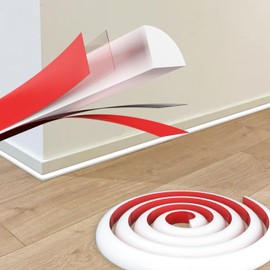 COUKIU 59inch Flexible Quarter Round Molding Caulk Strip, Peel and Stick Vinyl Trim for Wall Corner Ceiling, Backsplash Tile Edge, Countertops, Baseboard, Floor(White)