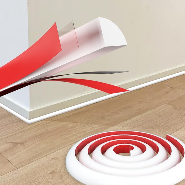 COUKIU 59inch Flexible Quarter Round Molding Caulk Strip, Peel and