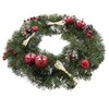 Ukrainian Christmas Wreath w. Frosted Straw Bows, Apples & Pine