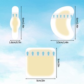 lasuroa 24 Stück Gel Fußbandagen, Drei Arten von Gel Polsterpolstern für die Füße Wasserdichte Hydrokolloid Bandagen zum Schutz und zur Polsterung der Fersen und Zehenpartie