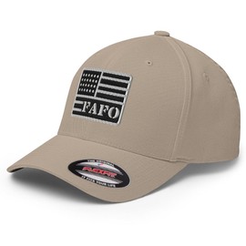 RIVEMUG FX FAFO USA Flag Fitted Hat Embroidered Curved Bill Mid Crown Closed-Back Structured Twill Cap