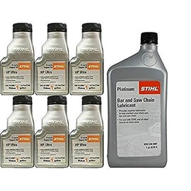 Stihl 0781-516-5003 Platinum Bar and Chain Oil (1) and 0781-313-8002 HP Oil (6) Kit