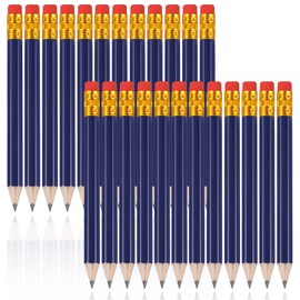 Zonon 24 Pcs Navy Blue Golf Pencils with Erasers Mini Small Pencil Baby Shower Favors Bulk Hexagon Wooden Sharpened Half Graphite 2B for Golf Event, Wedding, Party Game, School, Company, Pew, Pocket