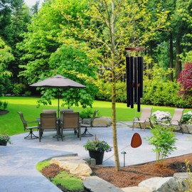 Outdoor Wind Chimes, Garden Patio Yard Home Decor Memorial Wind Chimes Classic Musical Wind Chimes Outdoor Deep Tones, Memorial Gift for Birthday Festival (Black)