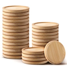 Frienda Trays 2.52 Inch Bamboo Round Plant Saucer for Most Plant Pot Flower Saucers Tray, Solution for Owl Pot with Hole(30 Pack)