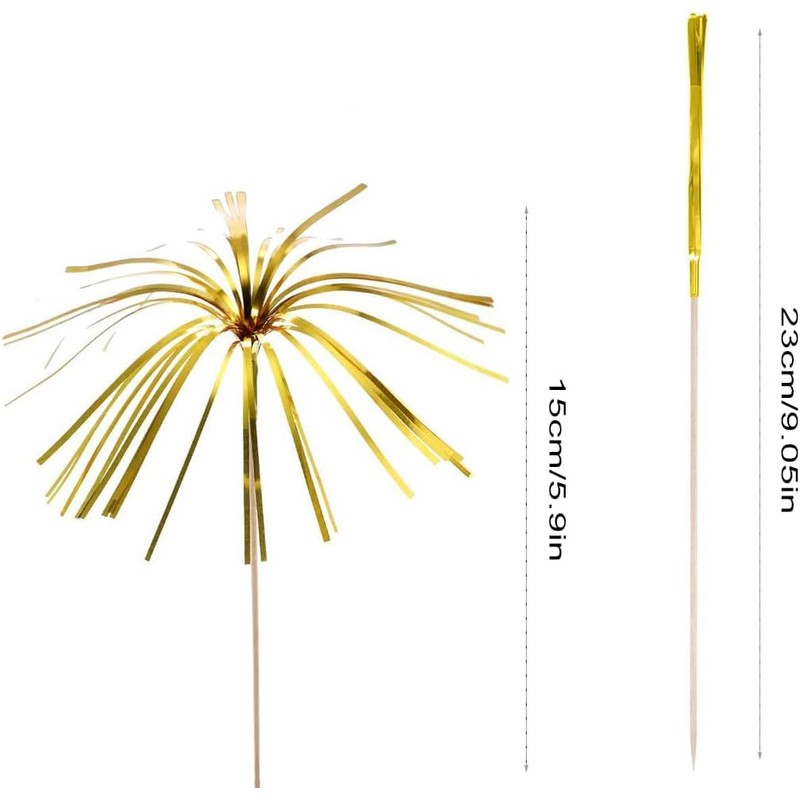 200Pcs Firework Cocktail Picks, BetterJonny Creative Foil Frills Firework Picks