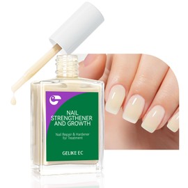 Gelike ec Nail Hardener Growth Nail Groove Filler: Milk Yellow Nail Strengthener Repair for Thin Damaged and Brittle Nails 15 ml