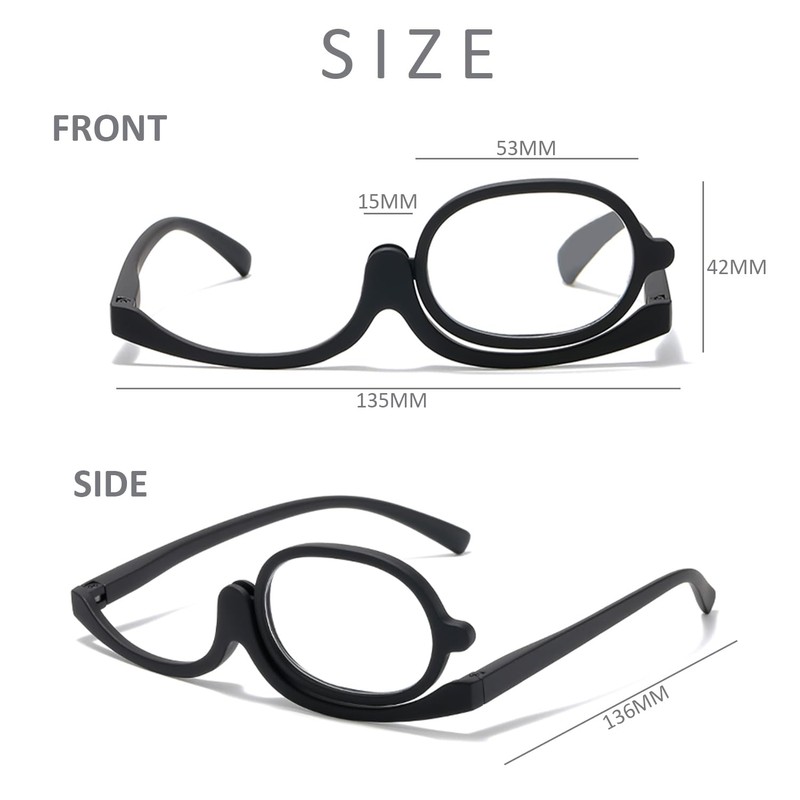 Makeup Glasses 2 Pieces with 2 Glasses Pockets Makeup Glasses