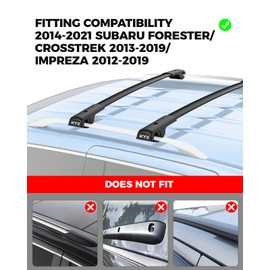KYX Roof Rack Cross Bars for 2014-2021 Forester/Crosstrek 2013-2017/Impreza 2012-2021, Aviation Aluminum Crossbars Matte Black for Bike Luggage Rack Kayak Snowboard