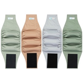 Male Dogs Diapers Belly Bands(4Pack), Washable Reusable Male Boy Doggy Wraps Panties for Doggie Puppy Pooping Potty Training Incontinence Marking Pañal para Perro Brown Gray Green Cyan X-Large