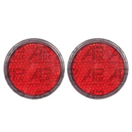 APUK 2x Round Red Reflector Bolt on Motorcycle Bicycle Boat Tractor Van ATV Trailer
